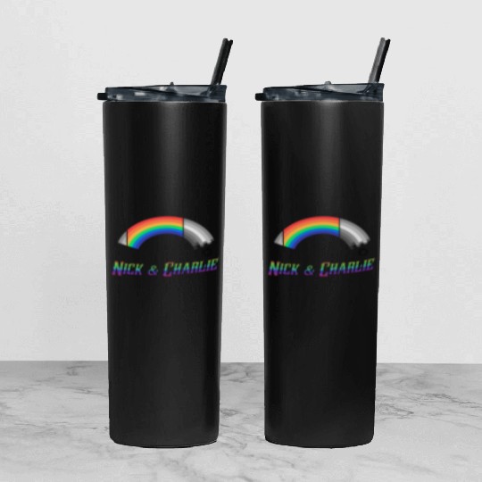 Heartstopper Rainbow LBGTQIA+ Nick and Charlie Tumbler With Lid And Straw