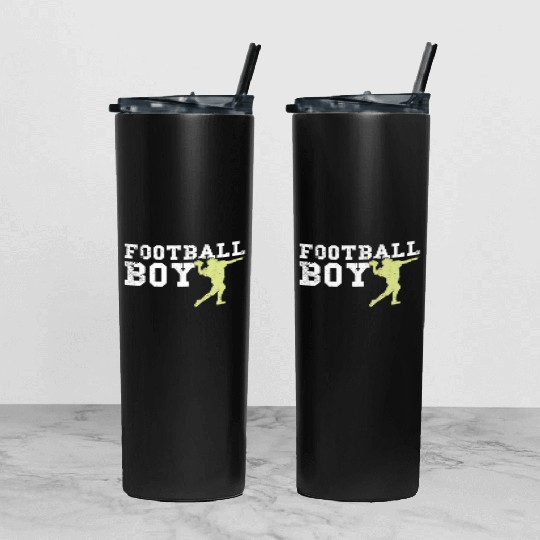football boy Tumbler With Lid And Straw