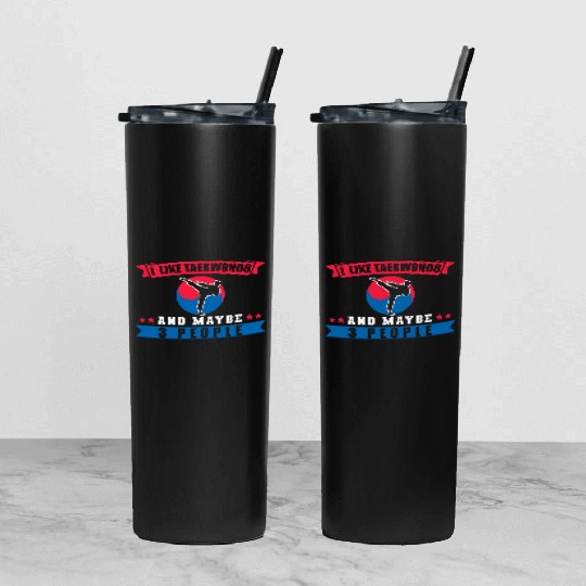 TKD Korean Martial Arts Tae Kwon Tumbler With Lid And Straw