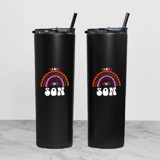 Lesbian Rainbow Proud Son Lesbian Tumbler With Lid And Straw