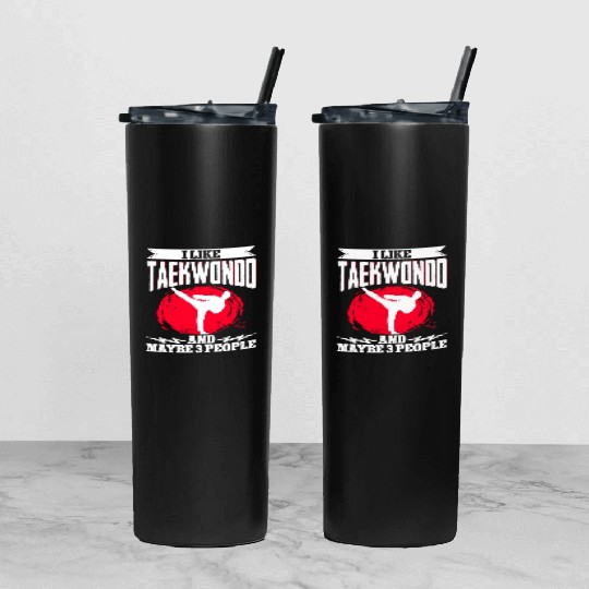 TKD Korean Martial Arts Tae Kwon Tumbler With Lid And Straw