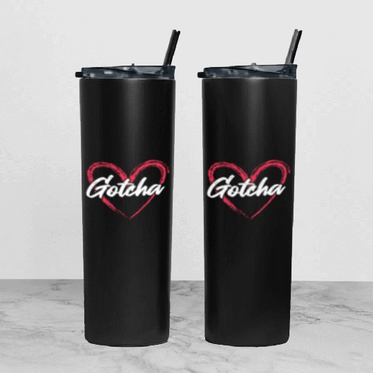 Gotcha Heart Adoption Tumbler With Lid And Straw