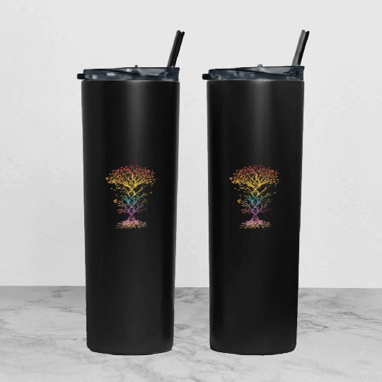 DNA Tree of Life Genetics Colorful Science Tumbler With Lid And Straw