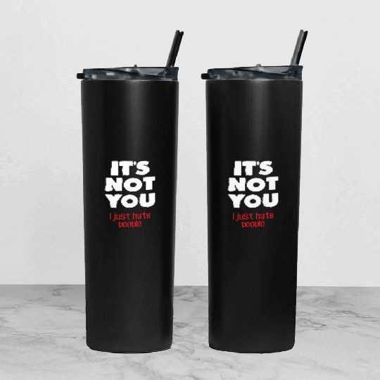 I hate people (dark) Tumbler With Lid And Straw