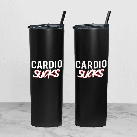 Cardio Sucks Funny Gym Running Cycling Tumbler With Lid And Straw