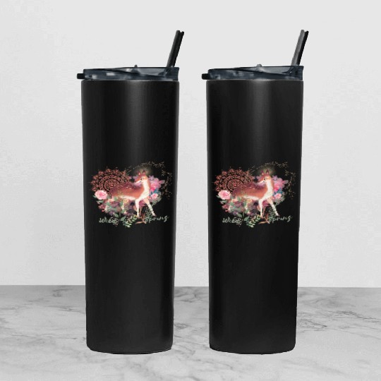 Sweet Deer In Wild Spring - 8 Tumbler With Lid And Straw