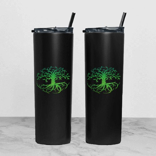 Celtic Tree of Life Tumbler With Lid And Straw