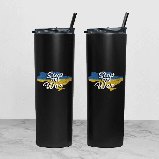 Stop the War Peaceful Activist Gift Tumbler With Lid And Straw