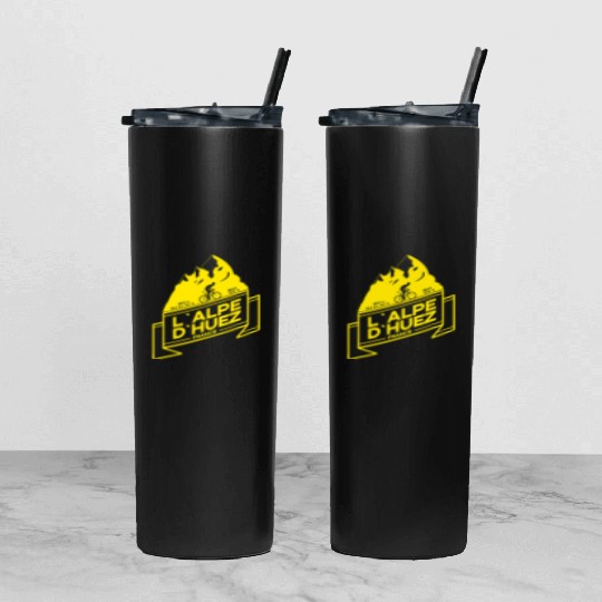 L Alpe D Huez Road Cycling Mountain Climb Tumbler With Lid And Straw