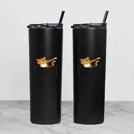 Pocket Cat Tumbler With Lid And Straw