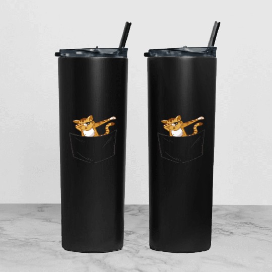 Pocket Cat Tumbler With Lid And Straw