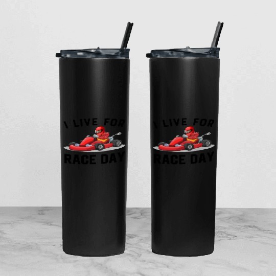 I Live For Race Day Tumbler With Lid And Straw