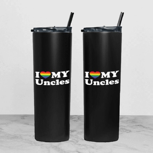LGBTQ I Love My Uncles Gay Trans Guncle Tumbler With Lid And Straw