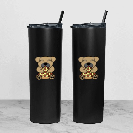 Shar Pei Pizza Lover Tumbler With Lid And Straw