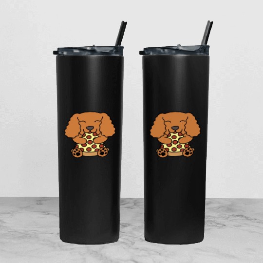 Cocker Spaniel Pizza Lover Tumbler With Lid And Straw