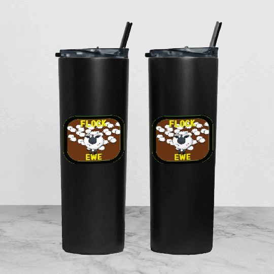 Flock Ewe Sarcastic Snarky Sassy Cute Sheep Animal Tumbler With Lid And Straw