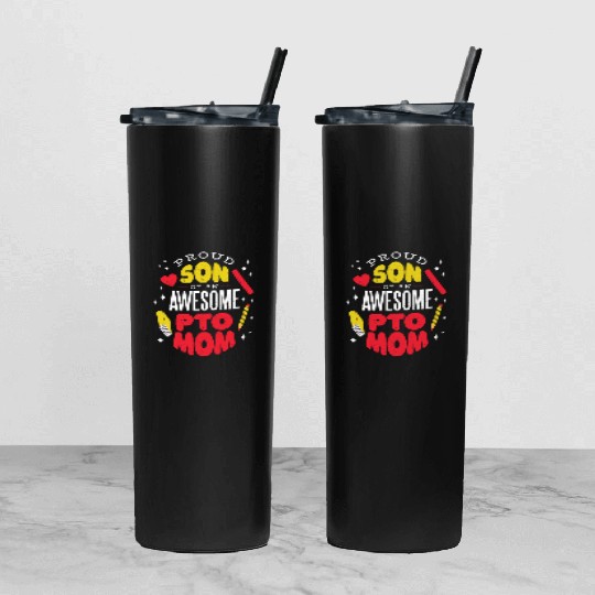 Son of an awesome Pto Mom Son of an awesome Pto Mo Tumbler With Lid And Straw