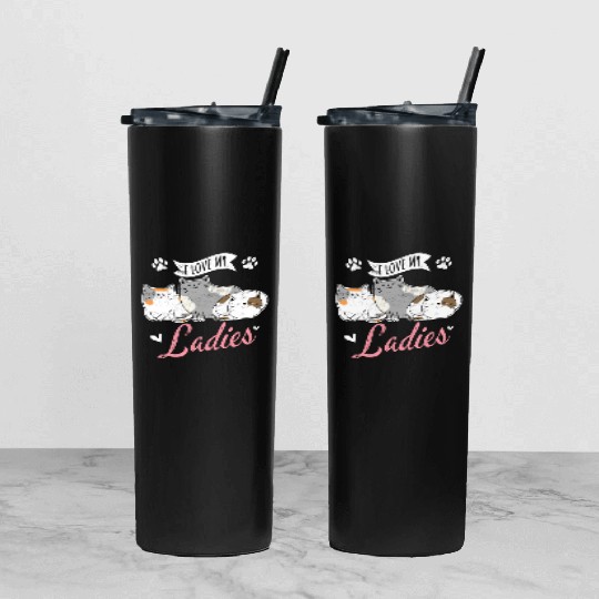 I Love My Ladies Cat Owner Cute Cat Mom Love Cats Tumbler With Lid And Straw