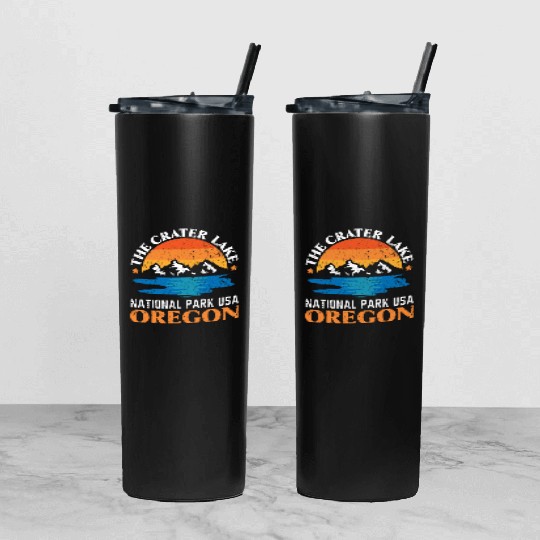 The Crater Lake National Park USA Oregon America Tumbler With Lid And Straw