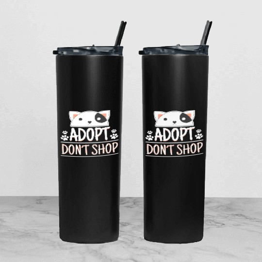 Adopt Dont Shop Pet Adoption Awareness Tumbler With Lid And Straw