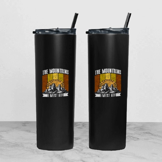 Mountaineering Climbing Mountain Mountains Tumbler With Lid And Straw