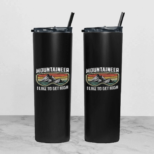 Mountains The Alps Mountaineering Hobby Tumbler With Lid And Straw