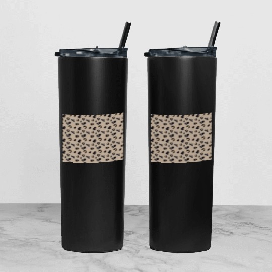 Leopard Animal Print Pattern Tumbler With Lid And Straw