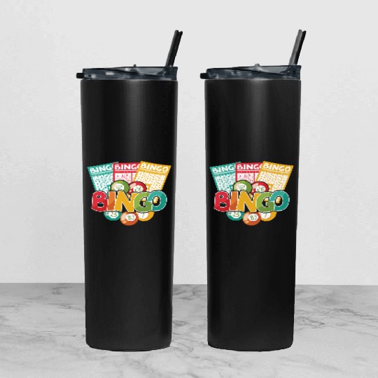 Fun Lucky Bingo Gambling Night Balls Cards T Tumbler With Lid And Straw
