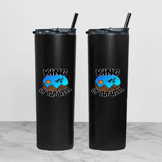 King Of The Hill - Cyclist Gift Tumbler With Lid And Straw