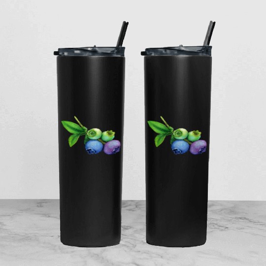 blueberries Tumbler With Lid And Straw