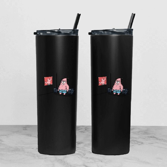 Majin Buu vs Patrick - Funny Anime Gym and Workout Tumbler With Lid And Straw