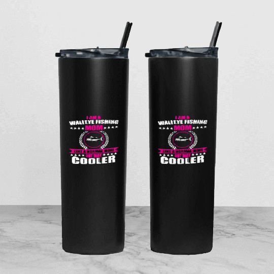 Walleye Fishing Mom For Women Tumbler With Lid And Straw