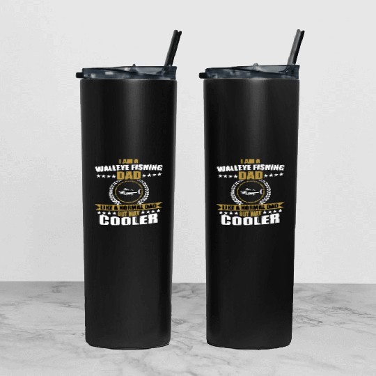 Walleye Fishing Dad For Men Tumbler With Lid And Straw