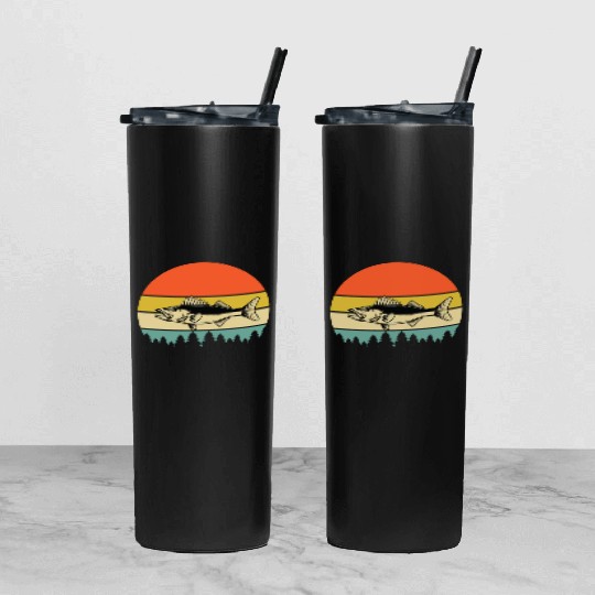 Walleye Fishing Tumbler With Lid And Straw