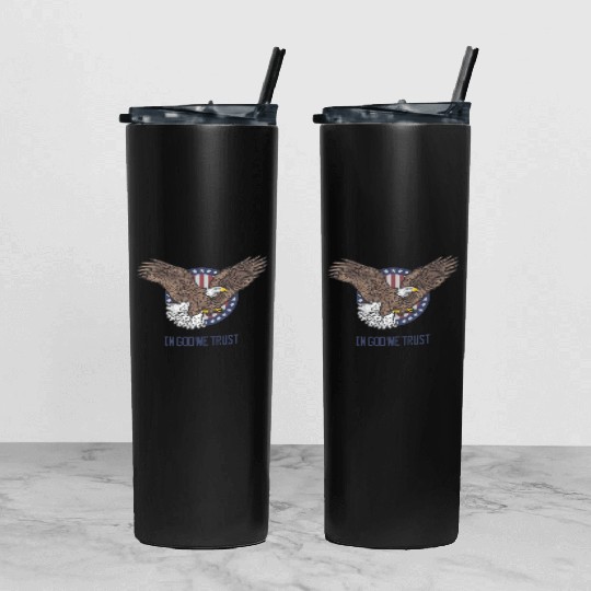 In God We Trust - Bald Eagle - Patriotic Tumbler With Lid And Straw