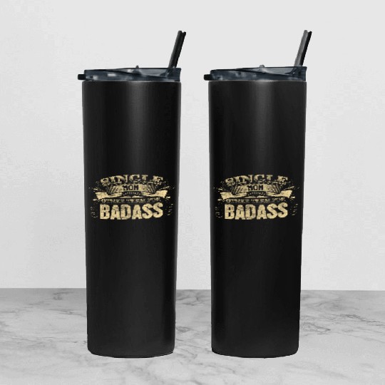 Single Mother Mom Son Tumbler With Lid And Straw