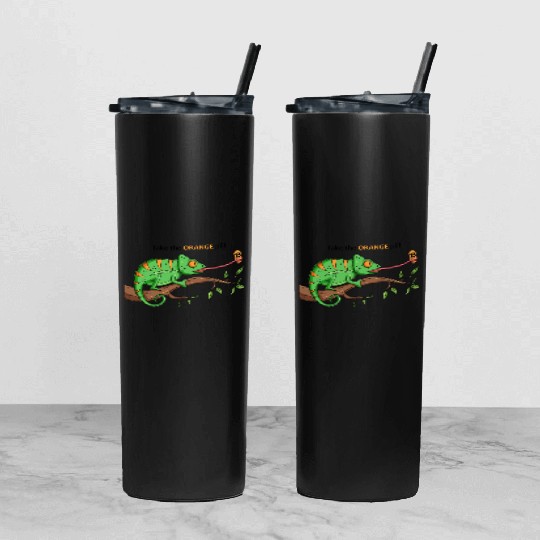 Bitcoin Chameleon BTC logo Crypto lover Hodl Tumbler With Lid And Straw