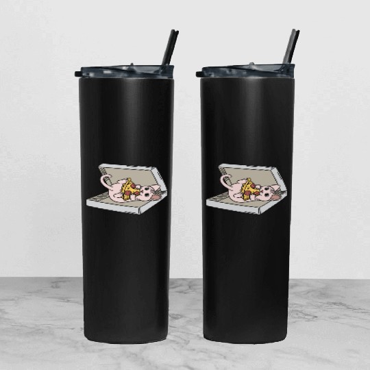 Sphynx Cat Pizza Lover Tumbler With Lid And Straw