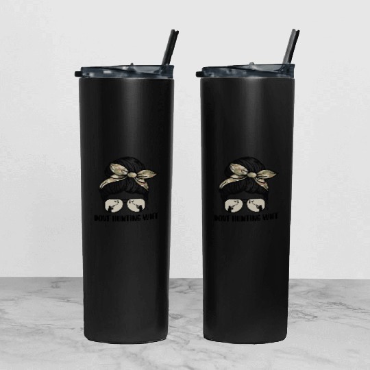 Dove Hunting Tumbler With Lid And Straw Messy Bun Dove Hunter Woman