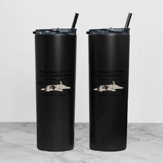 Anatomy Of A Irish Wolfhound Tumbler With Lid And Straw