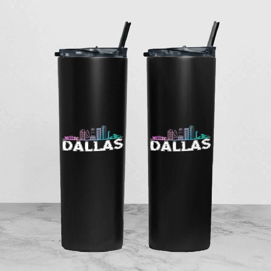 Dallas City Texas Dallas Tumbler With Lid And Straw