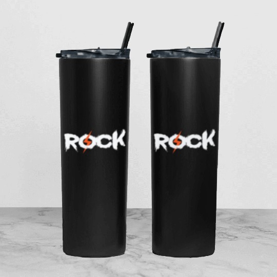 Rock Music Style Genre Guitar Rock Band Tumbler With Lid And Straw