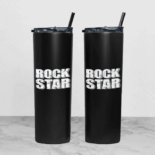 Rock Star Music Style Genre Guitar Rock Band Tumbler With Lid And Straw