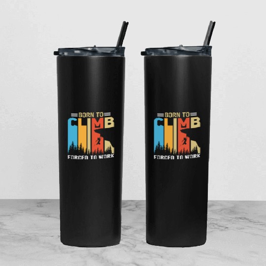 Climbing Mountaineering Climber Mountains Hiking Tumbler With Lid And Straw