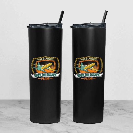 Airline Pilot Pun Escape Plane Aircraft Pilot Tumbler With Lid And Straw