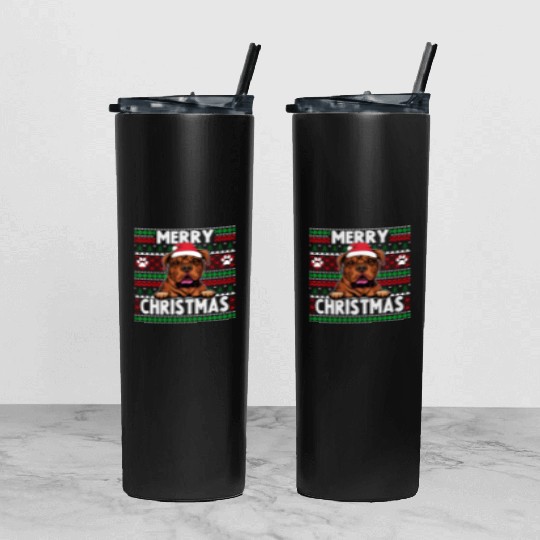 Bordeaux Great Dane Christmas Lights Petg Lovers X Tumbler With Lid And Straw