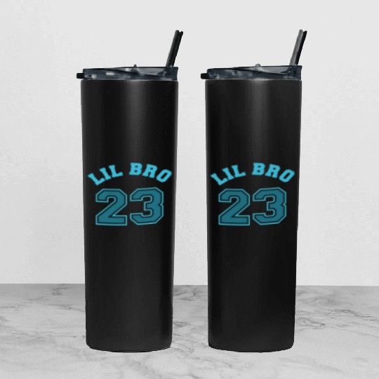 Lil Bro 2023 Little Brother Baby Family Birth Boy Tumbler With Lid And Straw