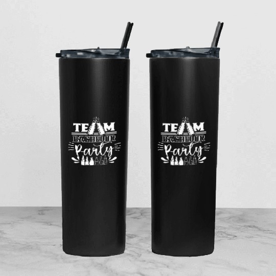 Team Bachelor Party Bride Groom Tumbler With Lid And Straw