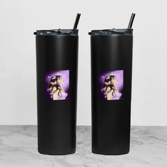 BTS Butterfly Fan Girl Tumbler With Lid And Straw