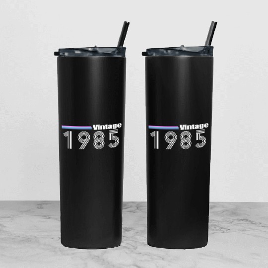 1985 Tumbler With Lid And Straw